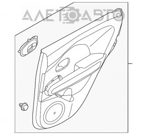 Обшивка двери карточка задняя левая Kia Niro 17-22 HEV, PHEV черная, без глянцевой вставки, без подогрева