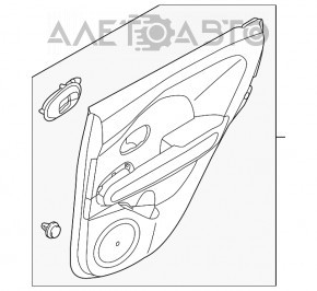 Обшивка дверей картка ззаду права Kia Niro 17-22 HEV, PHEV чорна, без глянцевої вставки, без підігріву