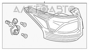 Ліхтар зовнішній крило правий Mitsubishi Outlander 16-21 usa рест, обламана кромка