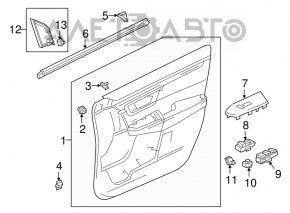 Обшивка двери карточка передняя правая Honda CRV 17-22 серая