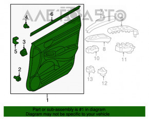 Обшивка дверей картка перед прав Honda Civic 4d 06-09