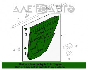 Обшивка дверей картка зад прав Honda CRV 17-22 сіра