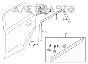 Накладка треугольник двери задней правой Kia Niro 17-22 внешняя новый OEM оригинал