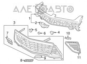 Решітка радіатора grill Chevrolet Camaro 16- SS без емблеми