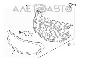 Решітка радіатора grill Chevrolet Equinox 18-21 у зборі з емблемою