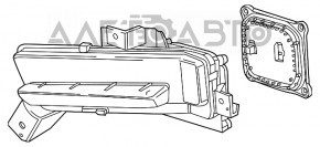 Протитуманна фара птф ліва DRL Chevrolet Camaro 16-18