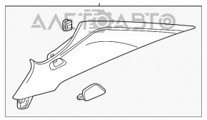 Накладка задней стойки левая Chevrolet Cruze 16- серая, трещины в креплении