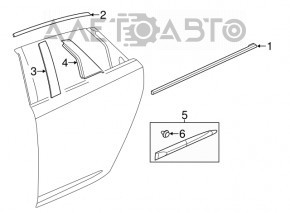 Накладка дверей збоку задня зад лев Chevrolet Impala 14-20