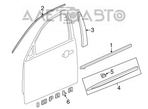 Молдинг дверь-стекло центральный передний правый Chevrolet Impala 14-20 помутнел хром, царапины