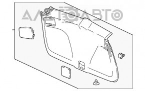 Обшивка двери багажника низ Honda CRV 17-22 черная