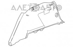 Обшивка арки правая GMC Terrain 18-21 черная, под рычаги откидывания задних сидений