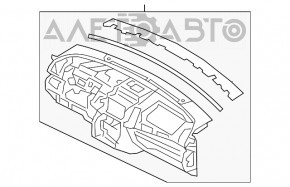 Торпедо передня панель без AIRBAG Kia Sorento 14-15 рест, поламана накладка зліва