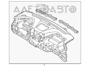 Торпедо передняя панель без AIRBAG Hyundai Santa FE Sport 13-18 черн под центр динамик