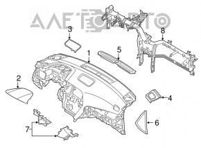 Торпедо передняя панель без AIRBAG Hyundai Sonata 15-17 premium под динамик