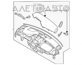 Торпедо передня панель без AIRBAG Hyundai Sonata 20- чорн