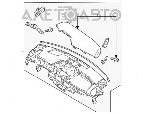 Торпедо передня панель без AIRBAG Hyundai Sonata 20-сіра