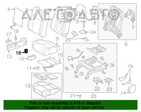 Управление пояснич подпорки водительского сиденья Toyota Camry v50 12-14 usa, серое