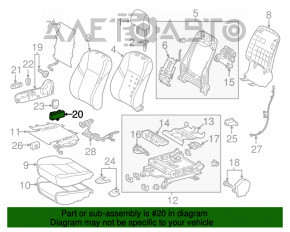 Управление пассажирским сидением Lexus ES300h ES350 13-18 бежевое