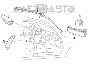 Подушка безпеки airbag бічна шторка ліва Hyundai Azera 12-17 стрільнула