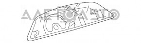 Накладка трапеції двірника двері багажника Toyota Highlander 14-19 чорна, під скло, що відкривається