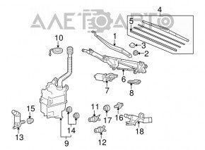 Повідець двірника лев Lexus RX350 RX450h 10-15