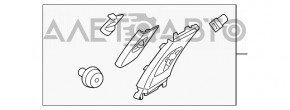 Накладка центральної стійки верхня ремінь права Hyundai Sonata 15-17 сіра, подряпини