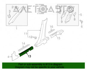Накладка порога передня права внутрішня Kia Niro 17-22 HEV, PHEV чорна, подряпина