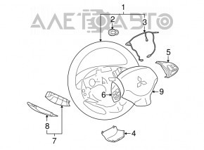 Кнопки управления на руле правое Mitsubishi Outlander Sport ASX 10-