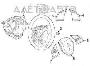 Кнопки управления на руле правое Mitsubishi Outlander 14-15