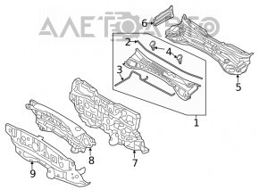 Решетка дворников пластик Hyundai Santa FE 19-20