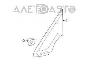 Кватирка глухе скло передня ліва Kia Forte 4d 14-18 черн
