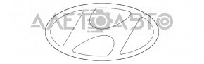 Емблема логотип HYUNDAI двері багажника Hyundai Santa FE 19- зламана напрямна