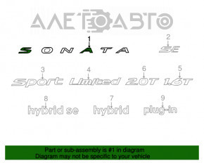 Эмблема надпись Sonata крышки багажника Hyundai Sonata 18-19