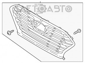 Решетка радиатора grill Hyundai Sonata 18-19