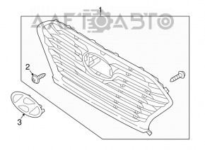 Грати радіатора grill Hyundai Sonata 18-19 під радар