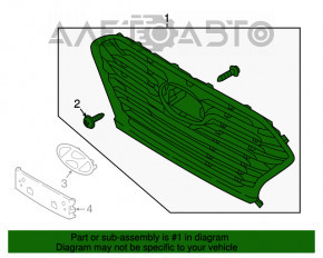 Решетка радиатора grill Hyundai Sonata 18-19 hybrid