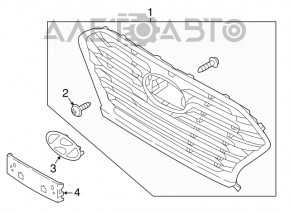 Грати радіатора grill Hyundai Sonata 18-19 hybrid