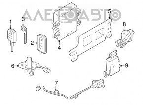Блок управління безключовим доступом Mitsubishi Outlander Sport ASX 10-