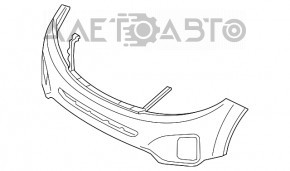 Бампер передний голый верхняя часть Kia Sorento 14-15 рест графит сломано крепление, не заводские отверстия, не оригинал