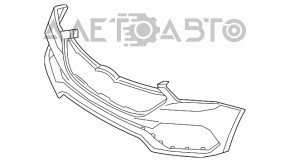 Бампер передний голый Hyundai Santa FE Sport 17-18 рест, верхняя часть, USA, белый, прижат, царапины