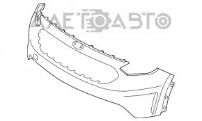 Бампер передній голий Kia Niro 17-19 без парктроніків, срібло, притиснутий, подряпини