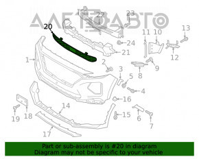 Нижня решітка переднього бампера Hyundai Santa FE 19-20