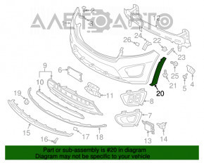 Накладка арки крила перед прав під цілісний бампер Kia Sorento 16-18 дорест на бампері