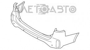 Бампер задній голий верхня частина Kia Sorento 14-15 рест, срібло