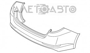 Бампер задний голый Kia Optima 11-13 дорест hybrid, белый, слом креп