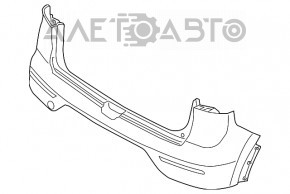 Бампер задній голий Kia Niro 17-19 без парктроників, срібло, злам креп, притиснутий