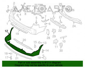 Бампер задній голий нижня частина Kia Sorento 14-15 рест злам креп, притиснутий