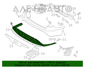 Губа заднего бампера Hyundai Sonata 20-22 SEL, SEL Plus, Limited