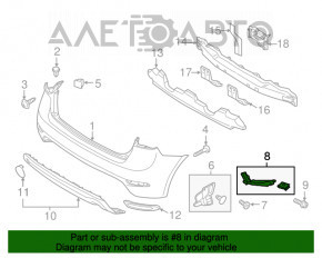 Кріплення заднього бампера ліве Kia Forte 4d 14-18