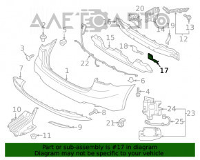 Кріплення заднього бампера нижнє праве Kia Forte 4d 17-18 рест